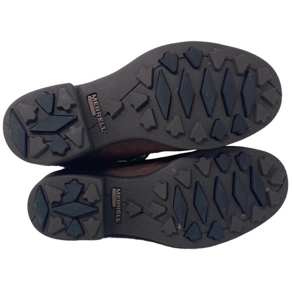 Merrell Brunette Laced brown fur lined heeled boots Womens Size 6 - Picture 7 of 8